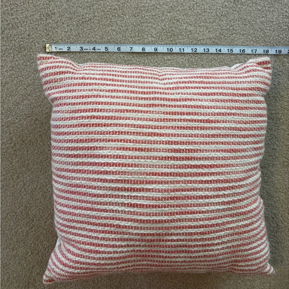 Coral and White Decorative Pillow Set